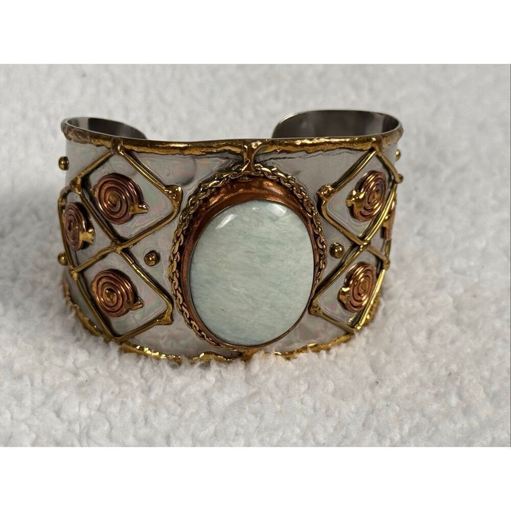 Mixed Metal and Amazonite Stone Bracelet